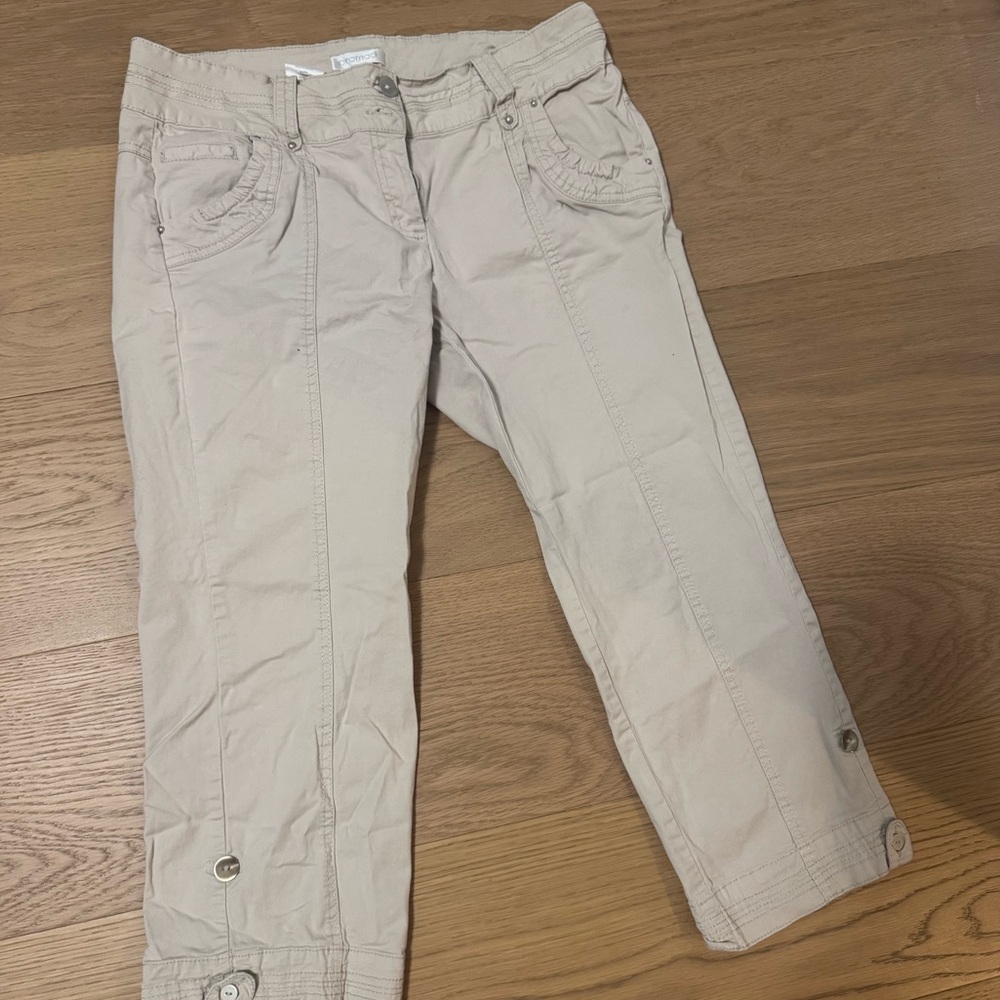 Beige Cropped Pants